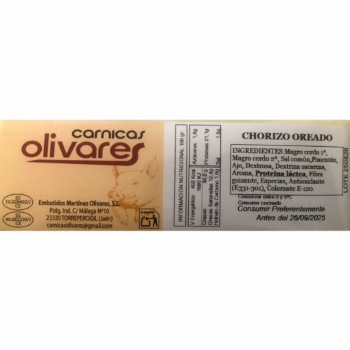 Chorizo Oreado 1 Kg. aprox. de Úbeda Tapeo Andaluz - Imagen 2